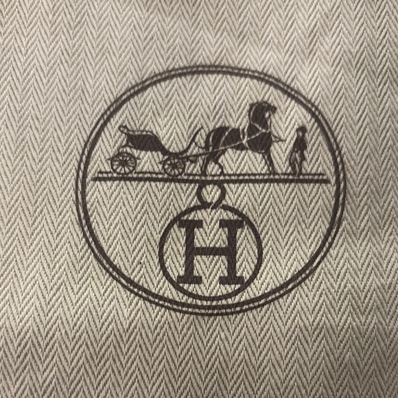 Hermes Cream and Brown Luxury Dust Bag - Picture 2 of 3